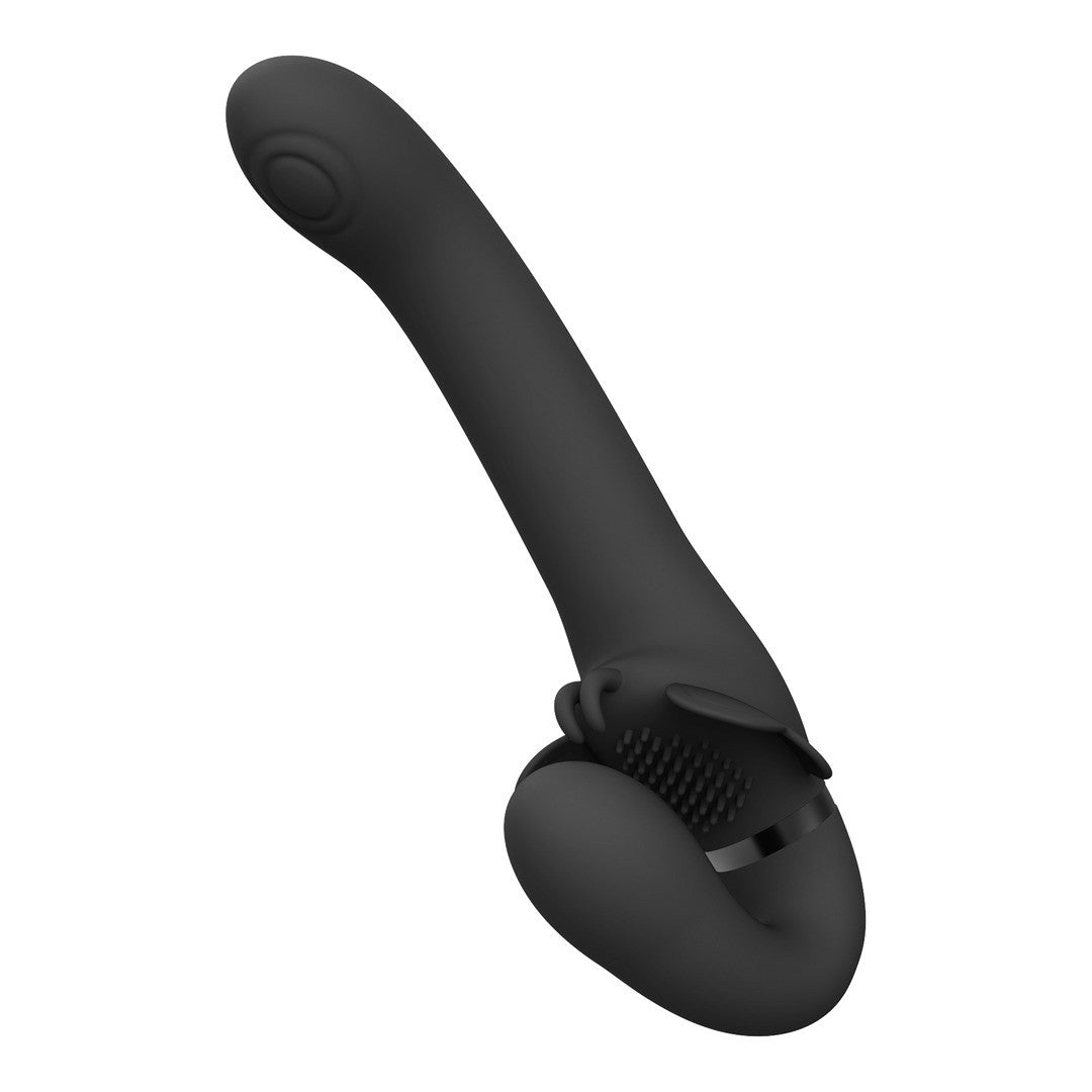 STRAP-ON SIN ARNÉS SATU PULSE-WAVE AND VIBRATING PRETO VIVE