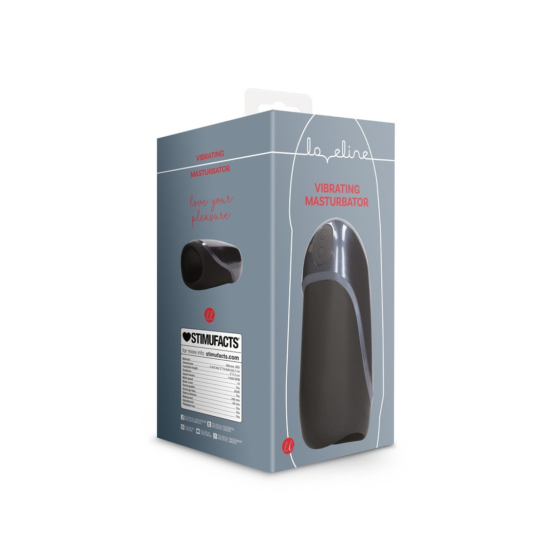 FUNDA MASTURBADORA CON VIBRACIÓN LICORICE BLACK LOVELINE