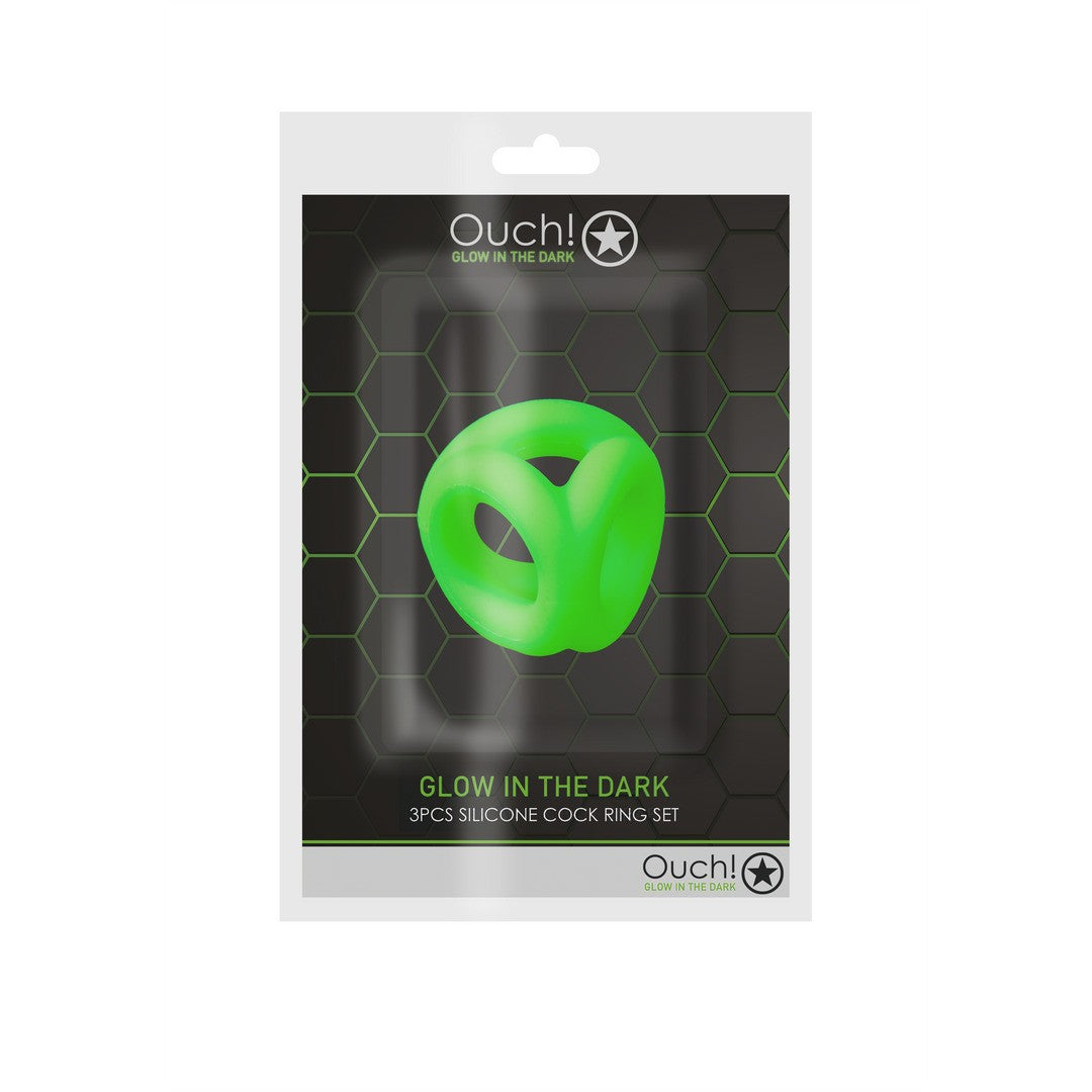 ANILLO PARA PENE Y TESTICULOS FLUORESCENTE GLOW IN THE DARK OUCH!