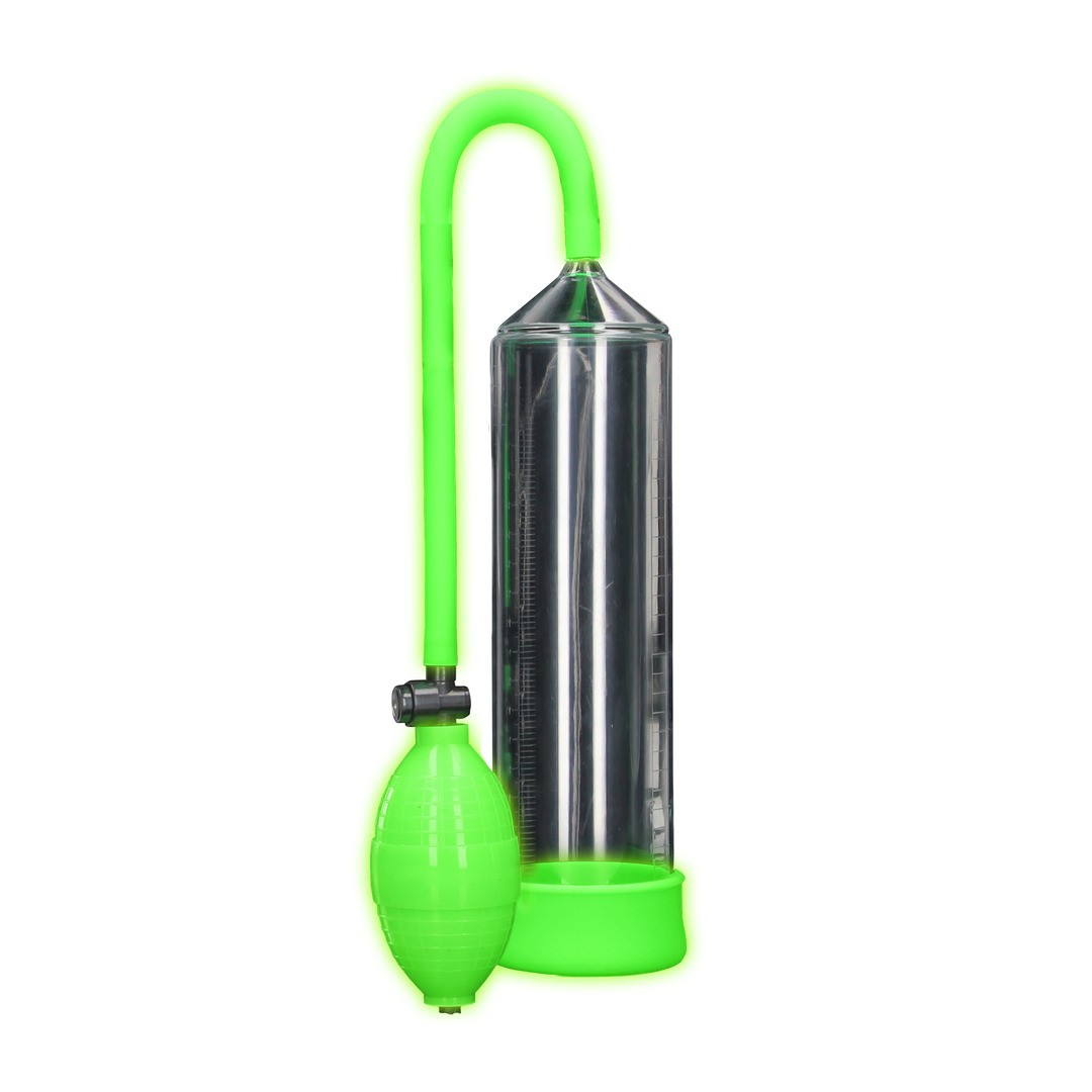 BOMBA PARA EL PENE FLUORESCENTE CLASSIC PUMP GLOW IN THE DARK OUCH!