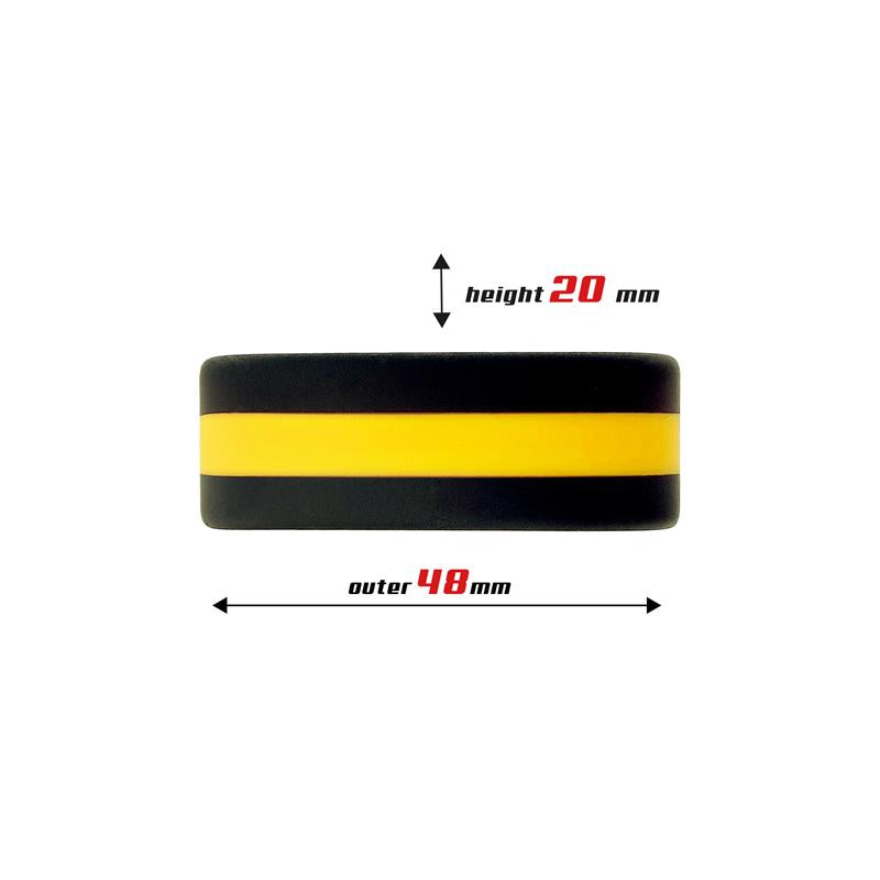 Anillo para el Pene 100% Silicona Sólida 3.6 cm Amarillo y Negro