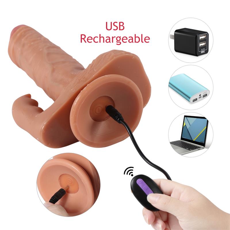 Austin Dildo con 10 Modos de Vibración y Estimulador de Clítoris