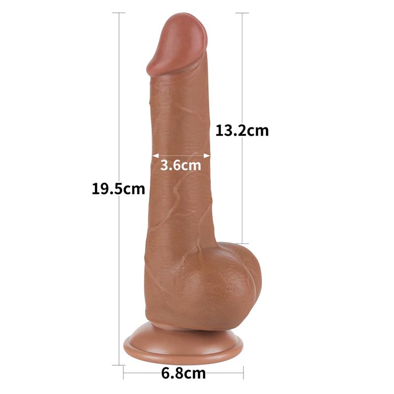 Dildo con Piel Retractil 7.5 Bronceado