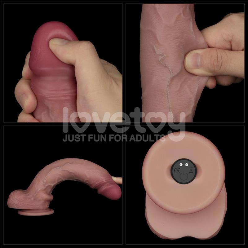 Dildo con Vibración Piel Deslizante Silicona Dual Layer 10
