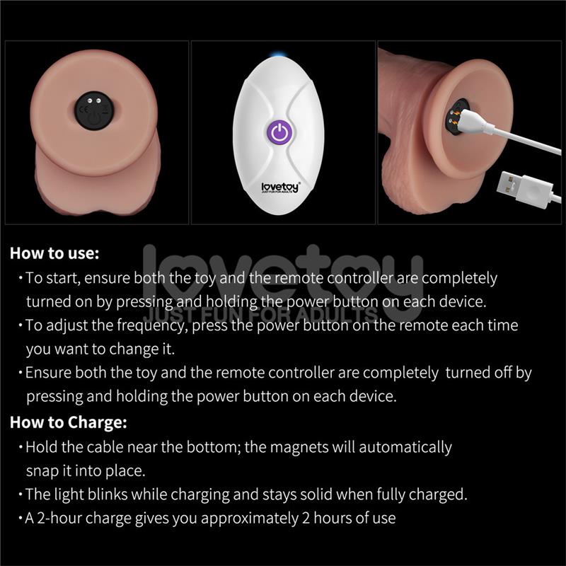 Dildo con Vibración Piel Deslizante Silicona Dual Layer 10