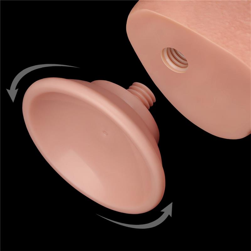 Dildo Dual Density Piel Deslizante Retractil 9.5