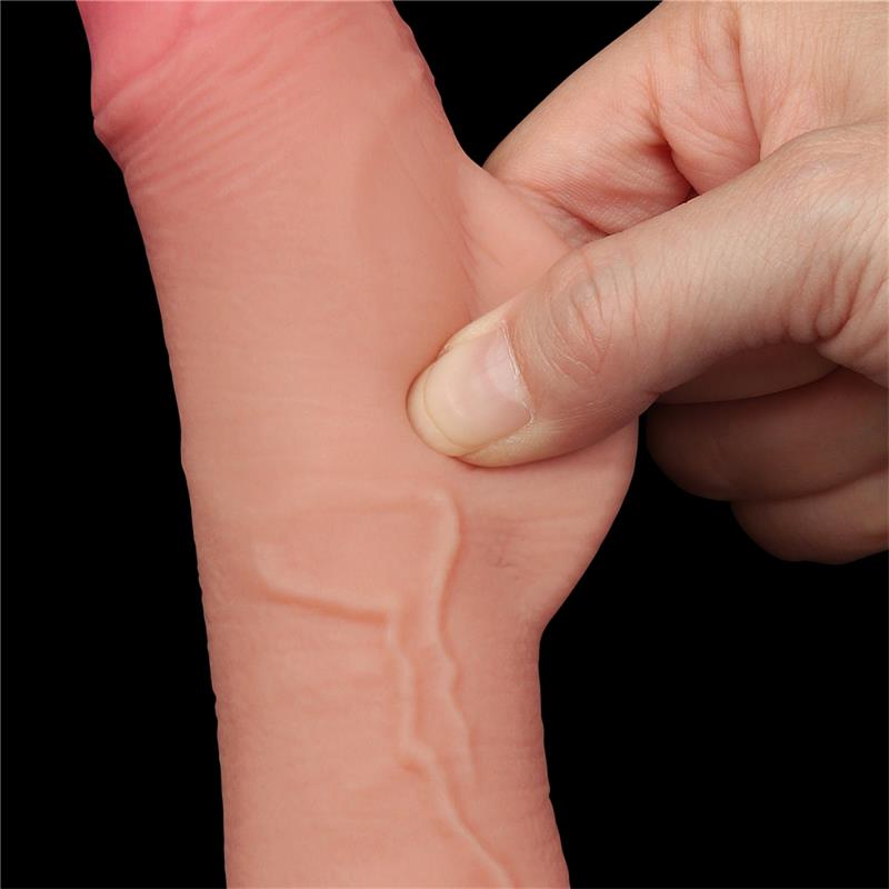 Dildo Dual Layer Piel Deslizante Retractil 7.5