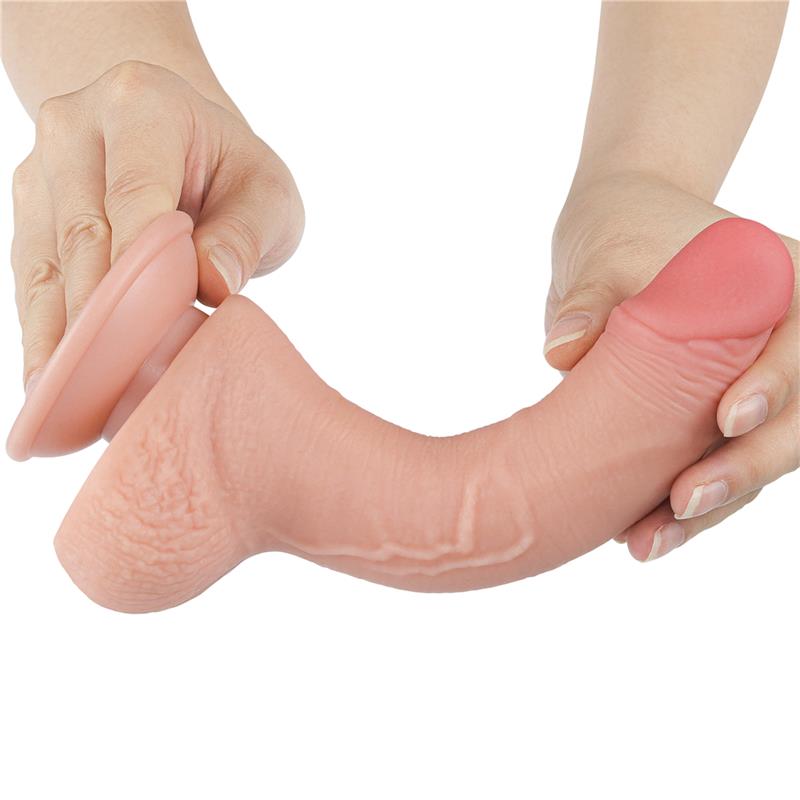 Dildo Dual Layer Piel Deslizante Retractil 7.5