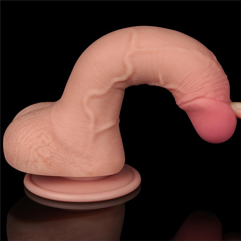 Dildo Dual Layer Piel Deslizante Retractil 7.5