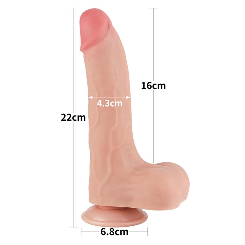 Dildo Dual Layer Piel Deslizante Retractil 8.5
