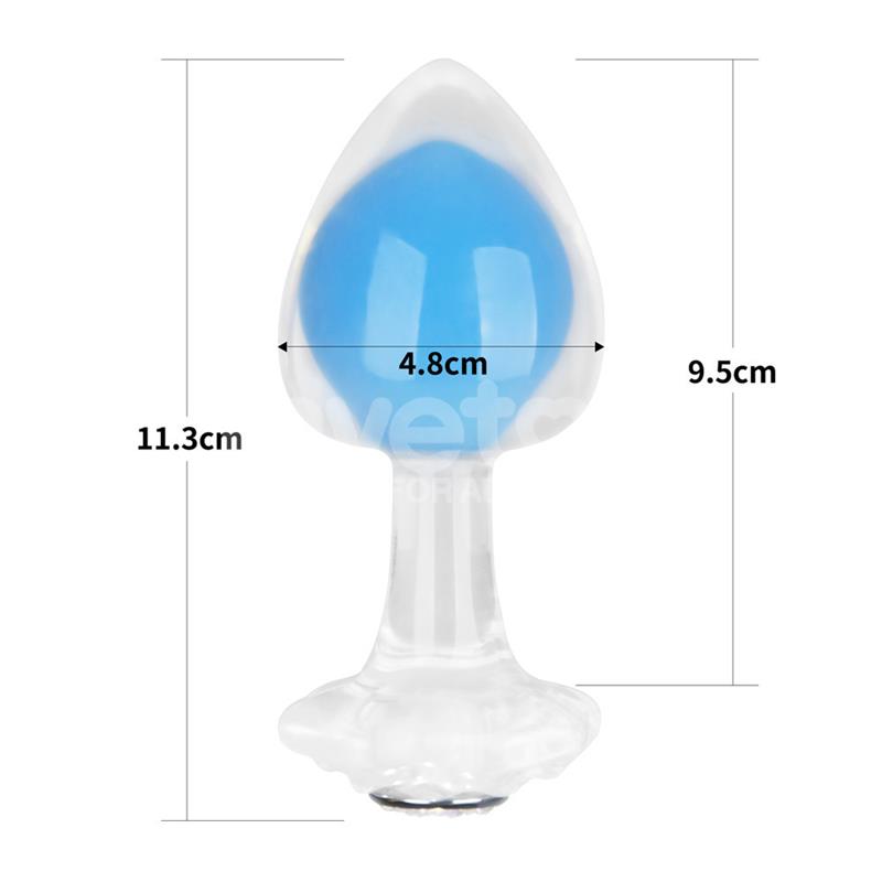 Gemoria Plug Anal Silicona Bola Interna Acero Brilla en la Oscuridad