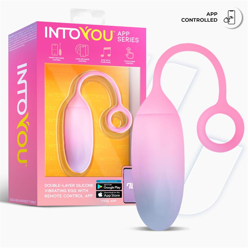 Huevo Silicona Doble Capa con APP Azul/Rosa