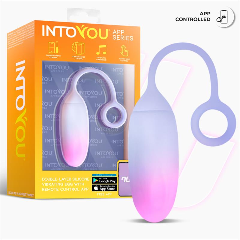 Huevo Silicona Doble Capa con APP Rosa/Azul