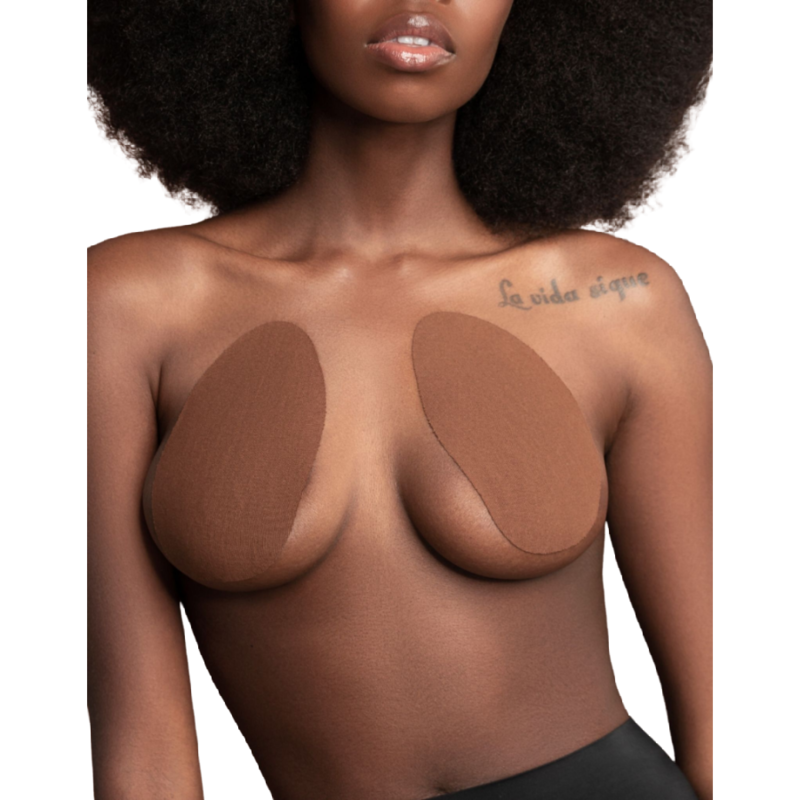 Bye Bra Breast Enhancer + 3 Pares de Copas Satén Marrón A/C