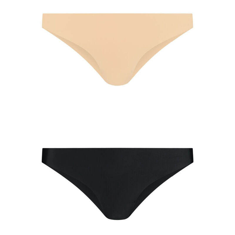 Bye Bra Pack 2 Braguitas Brasileñas XL - Invisible Nude y Negro