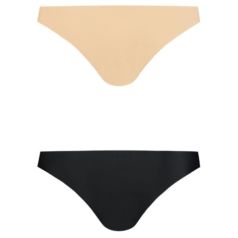 Bye Bra Pack 2 Braguitas Brasileñas XL - Invisible Nude y Negro