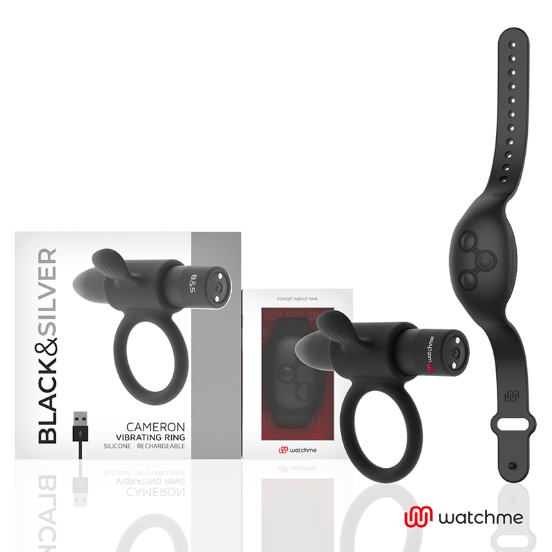 Black&Silver Cameron Remote Control Cockring WatchMe