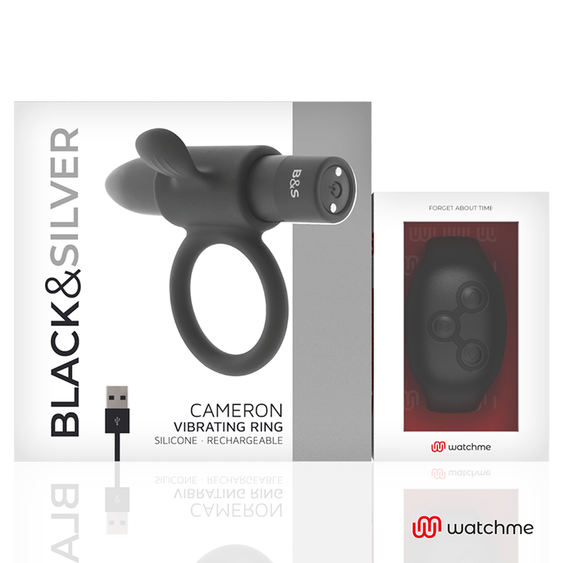Black&Silver Cameron Remote Control Cockring WatchMe