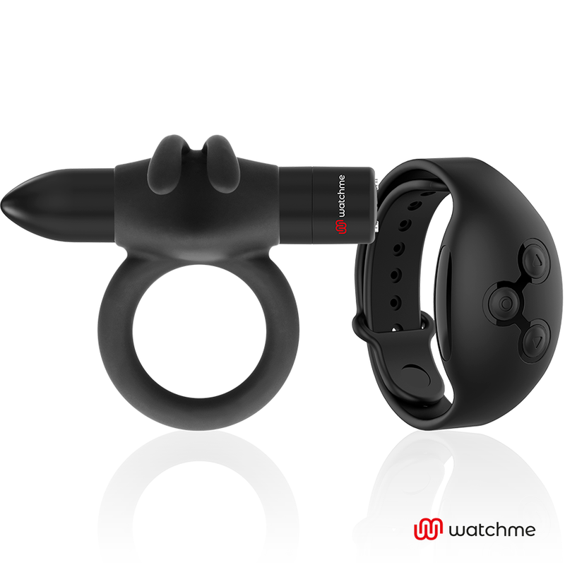 Black&Silver Agron Remote Control Cockring WatchMe