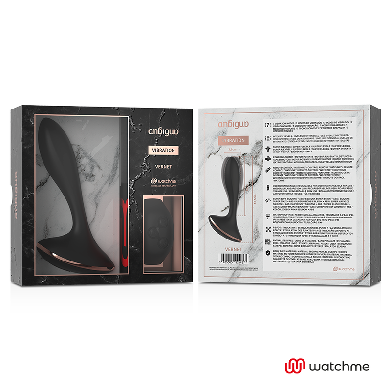 ANBIGUO WATCHME - Plug Vibrador Anal con Control Remoto Inteligente