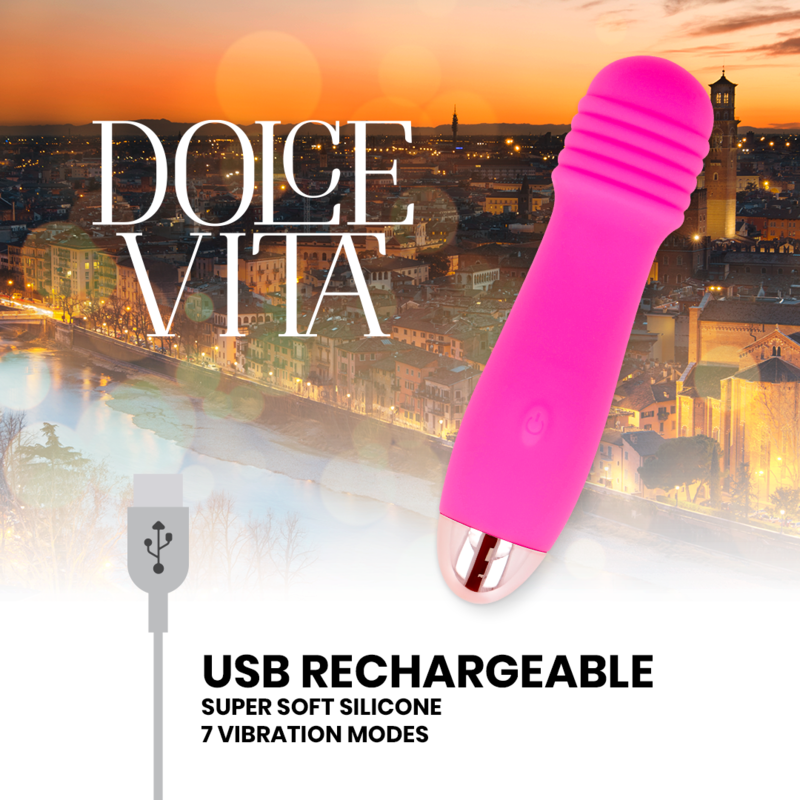 Dolce Vita Vibrador Recargable Three Pink - 7 Velocidades