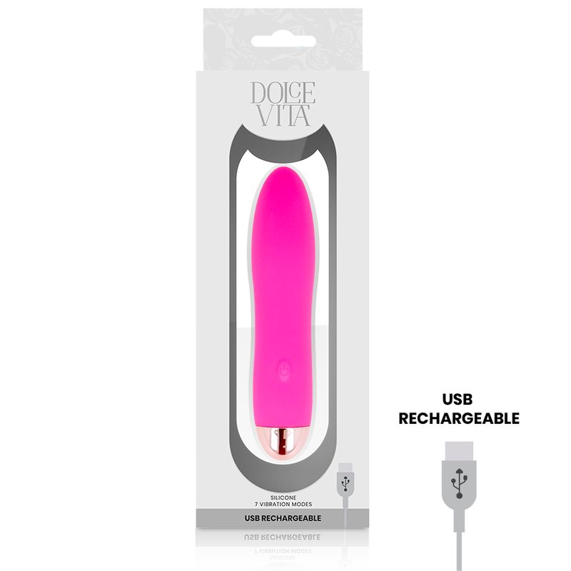 Dolce Vita Rechargeable Vibrator Four Pink - 7 Velocidades