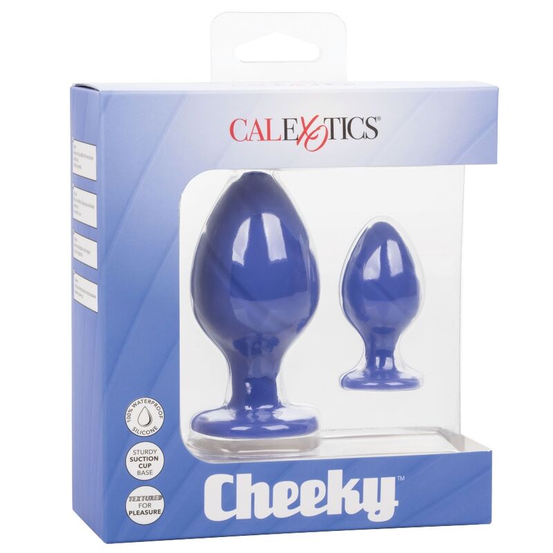 CalExotics Cheeky Butt Plug Purple - Set de 2 Plugs Anales con Texturas