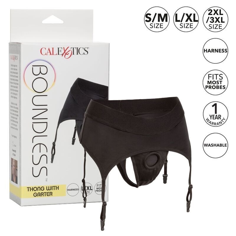 CalExotics Boundless Thong with Garter L/XL