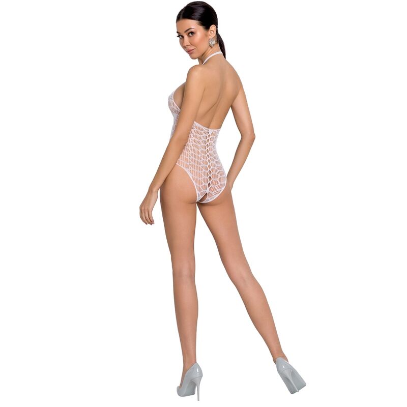 Passion Woman BS087 Bodystocking Blanco - Body Sensual de Red con Encaje