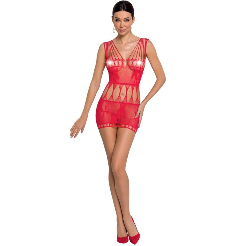 Passion Woman BS090 Bodystocking Rojo - Diseño Erótico Elástico