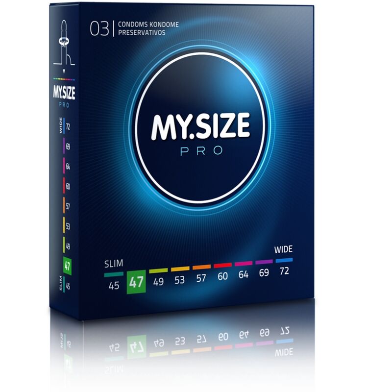 MY SIZE Pro Condones 47 mm - Pack 3 Unidades Ultrafinos