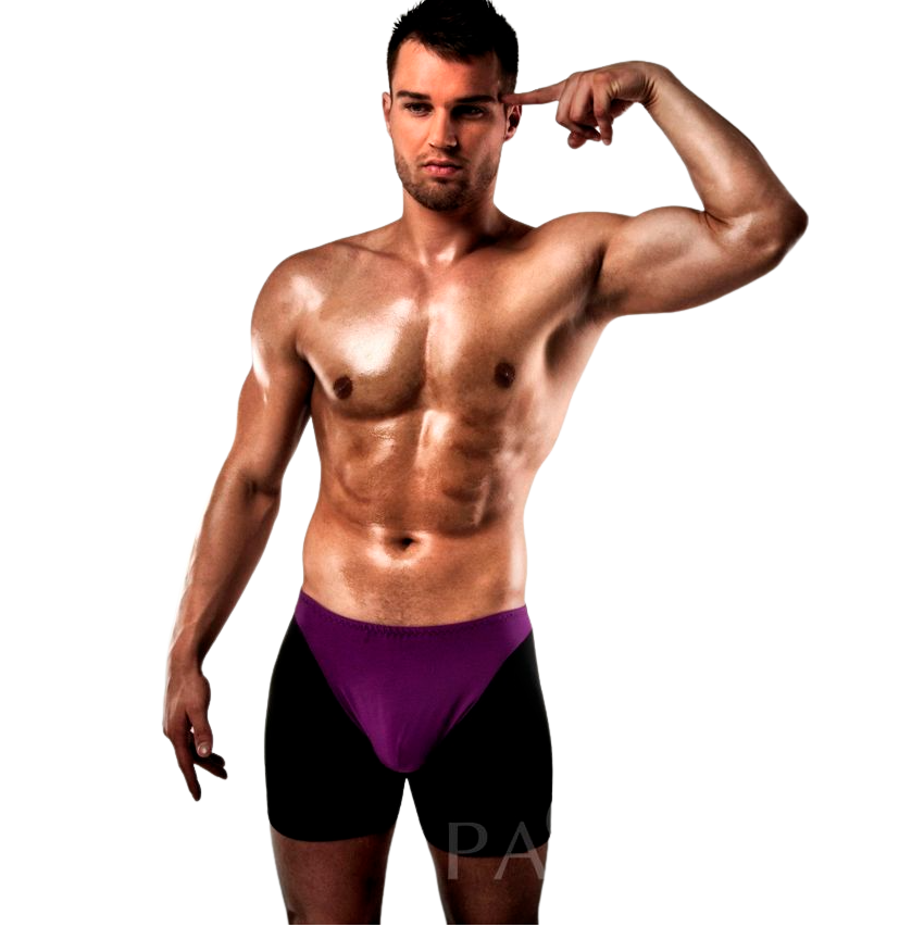Passion Boxer 009 Lilac/Black - Ropa Interior Erótica para Hombre