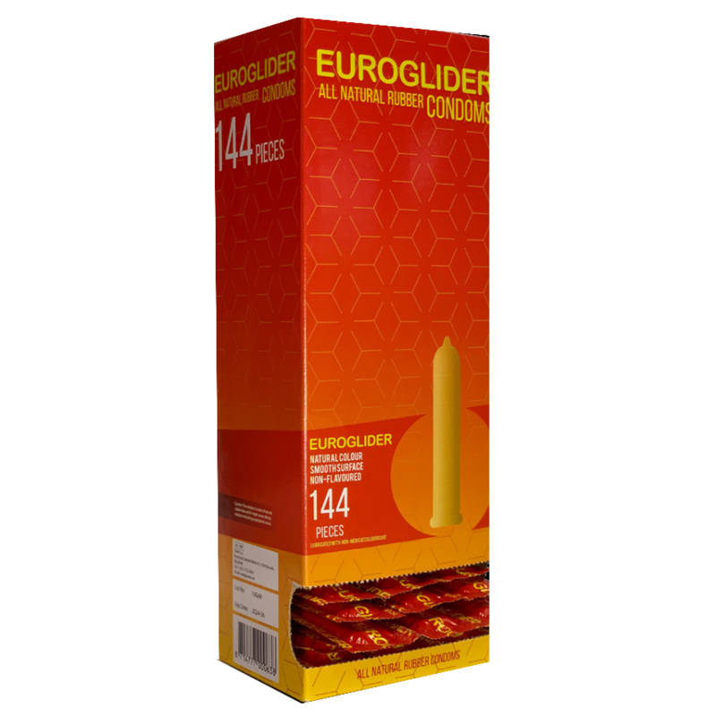 Euroglider Preservativos 144 Unidades - Látex Natural Extra Lubricados