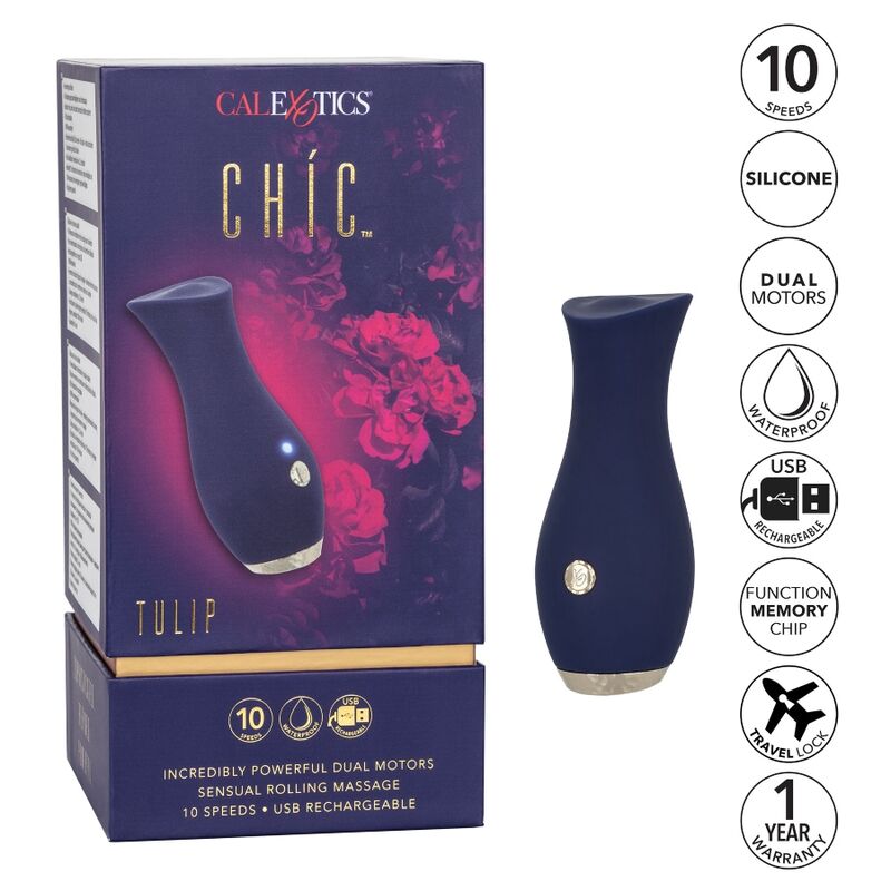 CalExotics Chic Tulip Masajeador - Estimulador de Clítoris en Azul