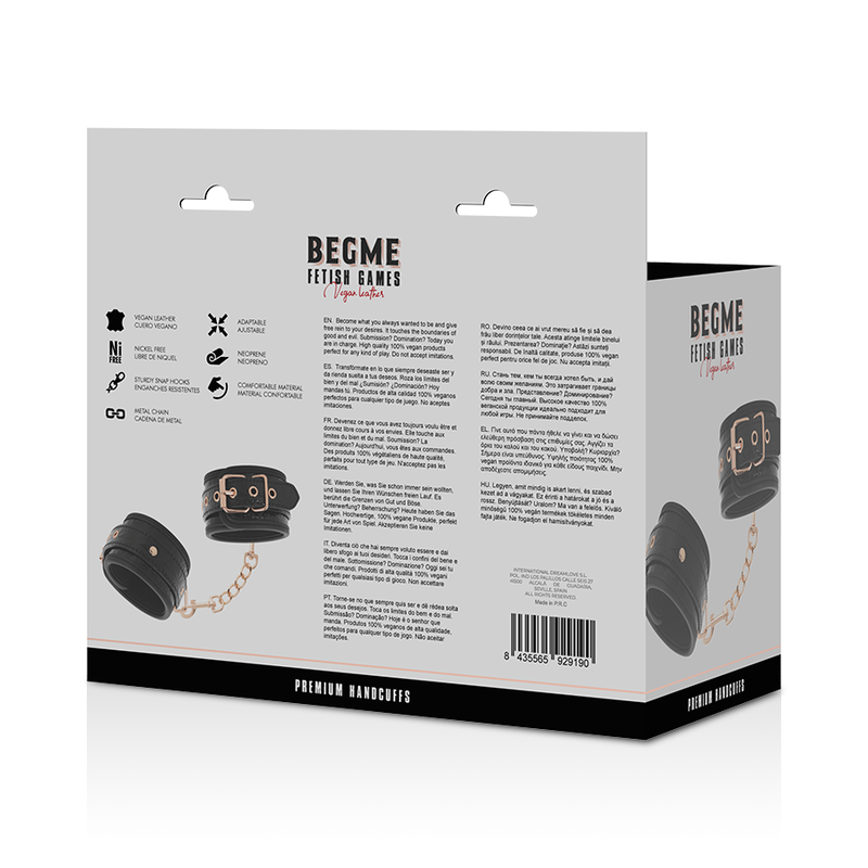 BEGME Black Edition Premium Handcuffs with Neoprene Lining