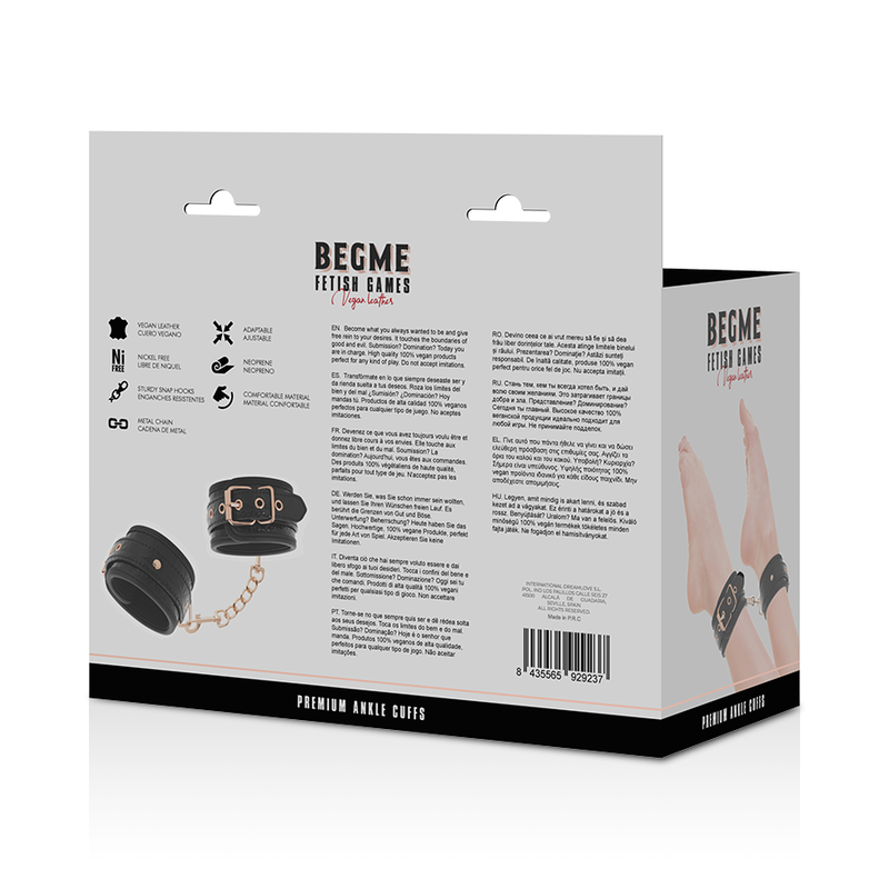 BEGME Black Edition Premium Ankle Cuffs - Tobilleras con Forro Neopreno