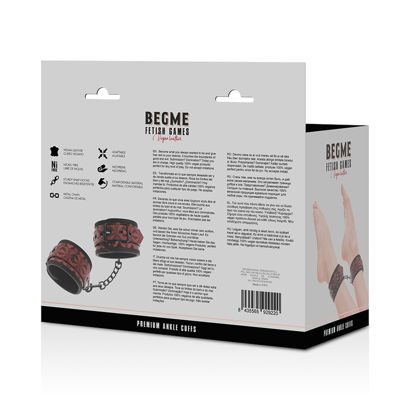 Begme Red Edition Premium Ankle Cuffs - Tobilleras con Forro Neopreno