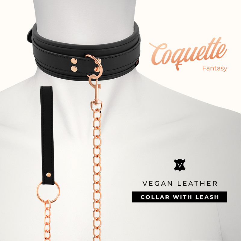 Coquette Chic Desire - Collar de Cuero Vegano con Forro de Neopreno