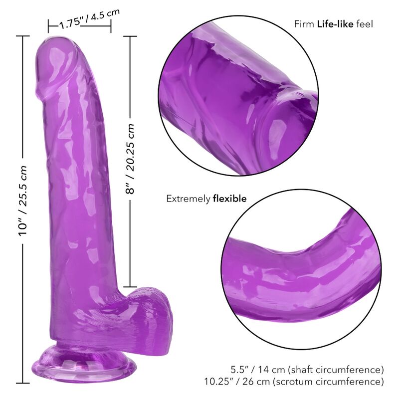CalExotics Size Queen Dildo Purple 20.3 cm