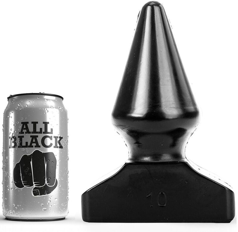 ALL BLACK Plug Anal 20,5 cm - Diseño Cónico con Base Segura