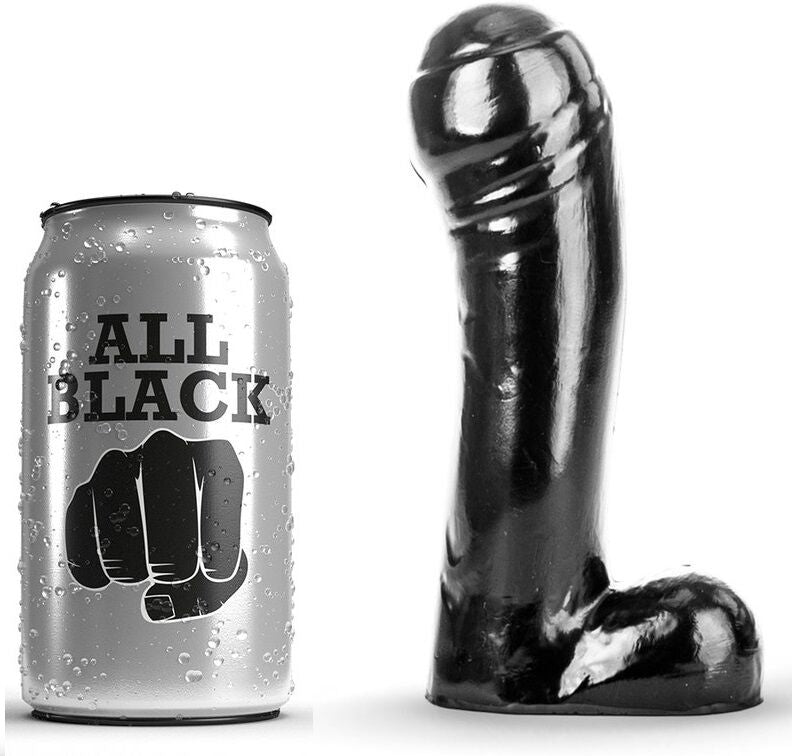 All Black Dildo Negro 15 cm