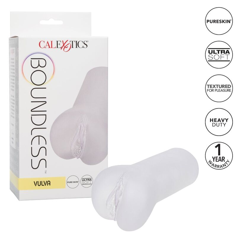 CalExotics Boundless Vulva Stroker Transparente - Masturbador Realista