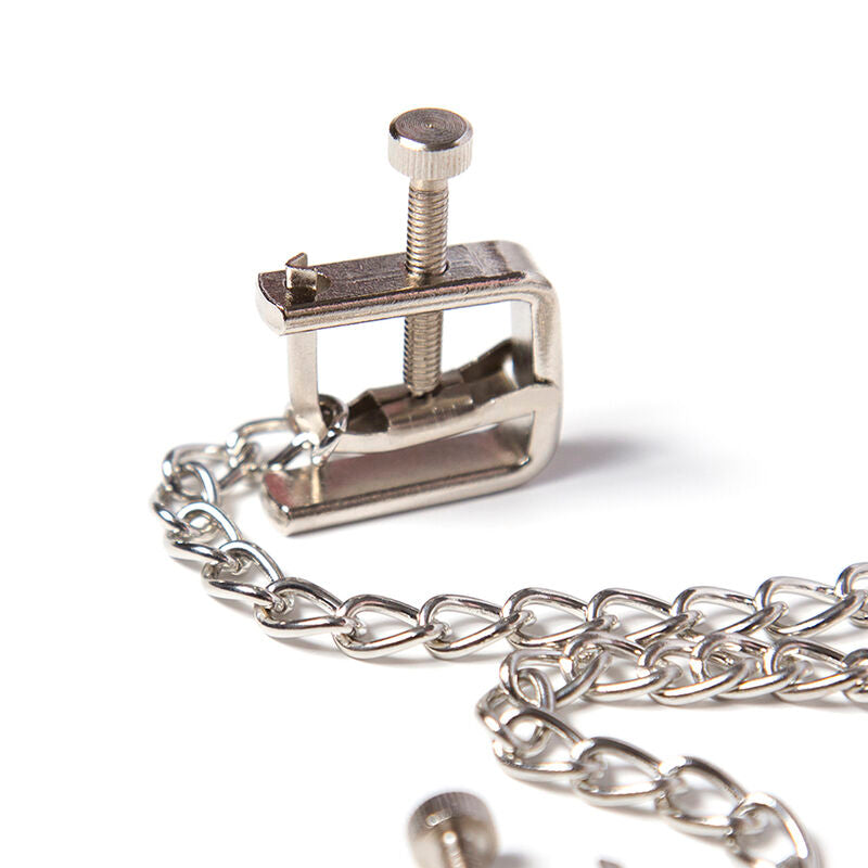 Pinzas Metálicas con Tornillo y Cadena - Ohmama Fetish