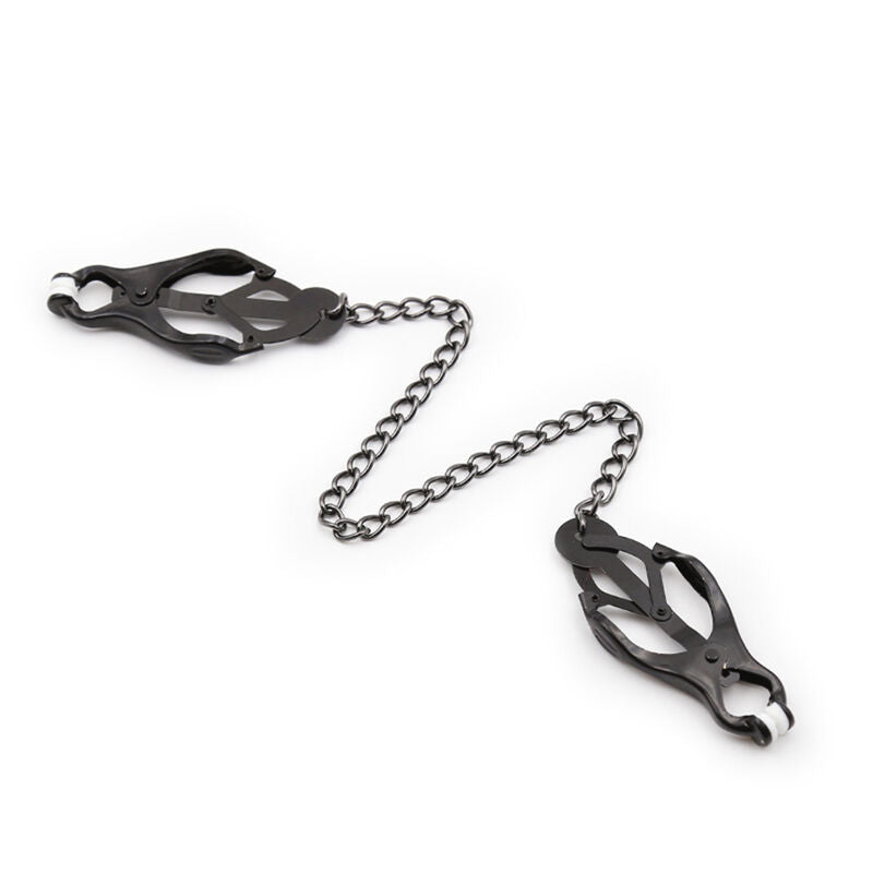 Ohmama Fetish Japanese Nipple Clamps - Pinzas con Cadena Negra