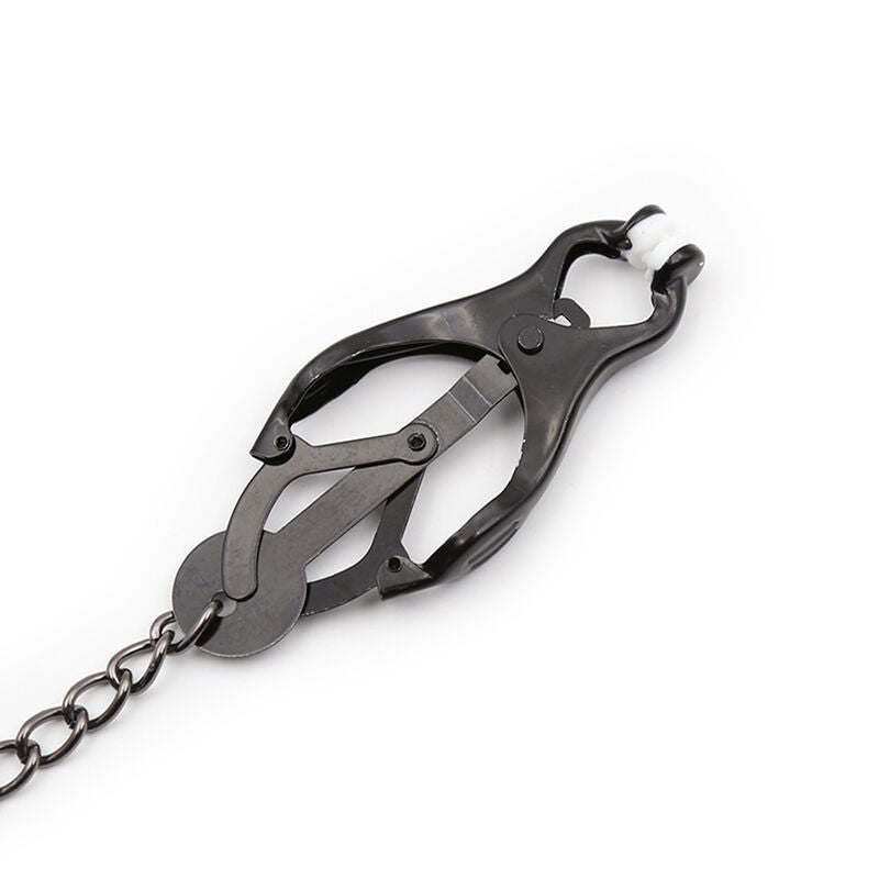 Ohmama Fetish Japanese Nipple Clamps - Pinzas con Cadena Negra