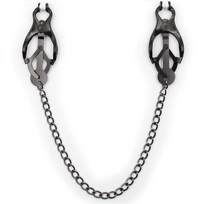 Ohmama Fetish Japanese Nipple Clamps - Pinzas con Cadena Negra