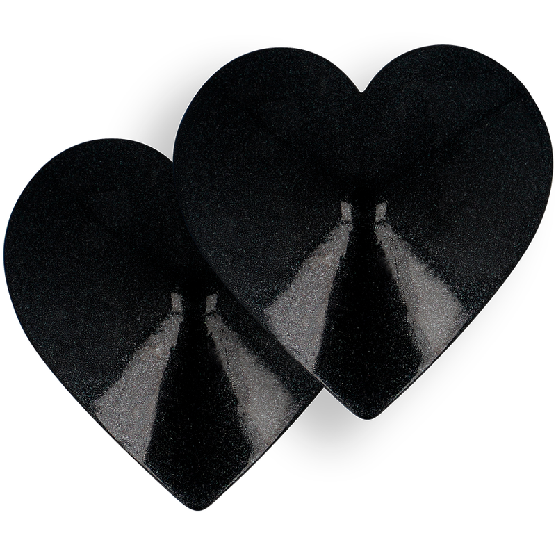 Coquette Chic Desire - Cubre-Pezones Negros con Corazones
