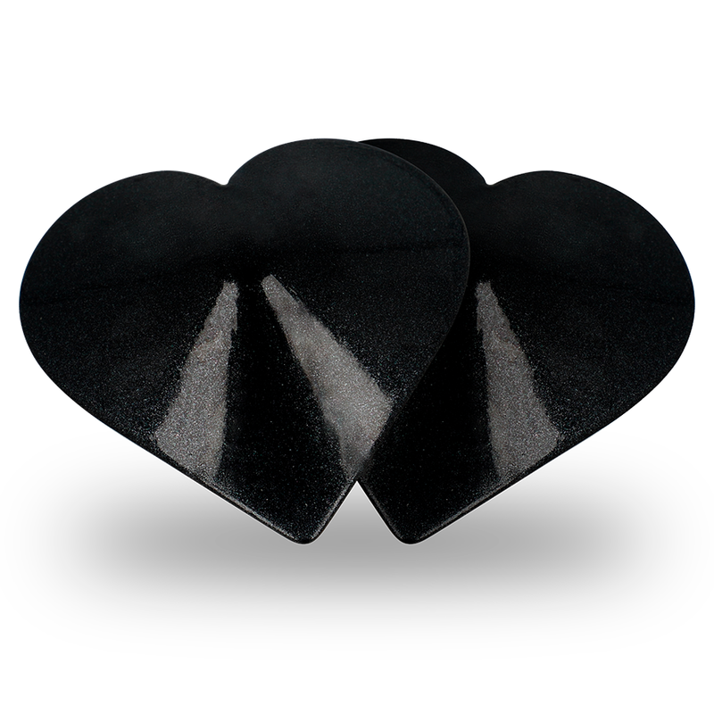 Coquette Chic Desire - Cubre-Pezones Negros con Corazones