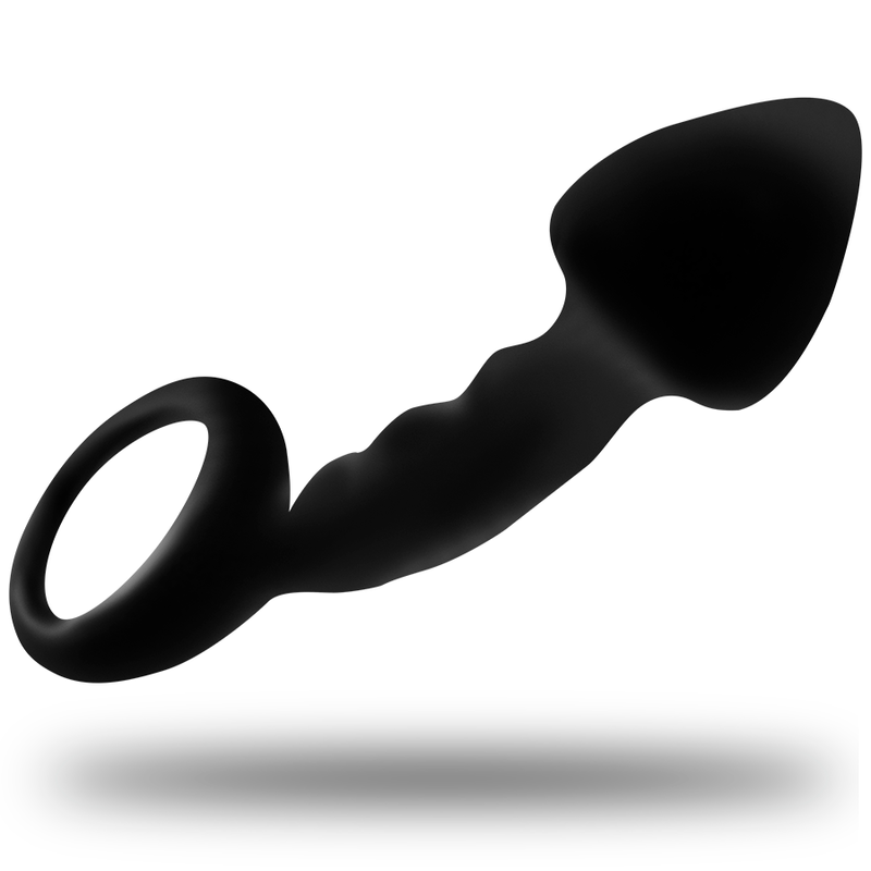 Ohmama Plug Anal con Anillo - Aluminio Negro 8cm