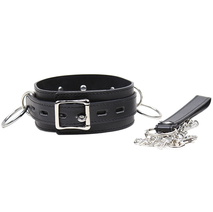 Ohmama Fetish Collar de Sumisión con 3 Anillas Metálicas